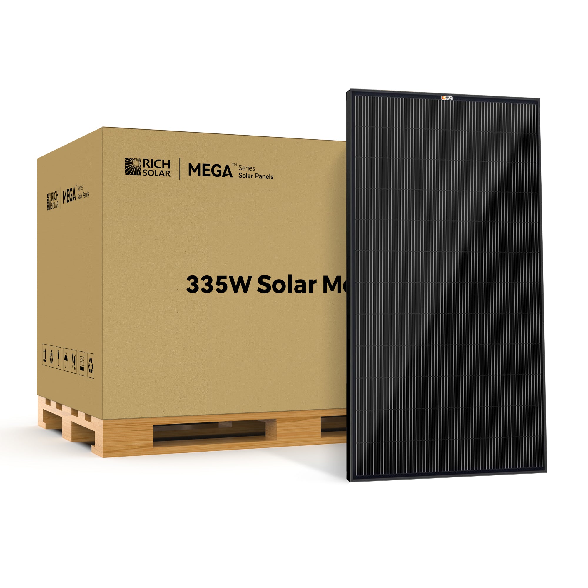 RICH SOLAR MEGA 335W Solar Panel – UL Certified for Grid-Tie & Off-Grid | Residential, Commercial, Agricultural | 25-Year Warranty
