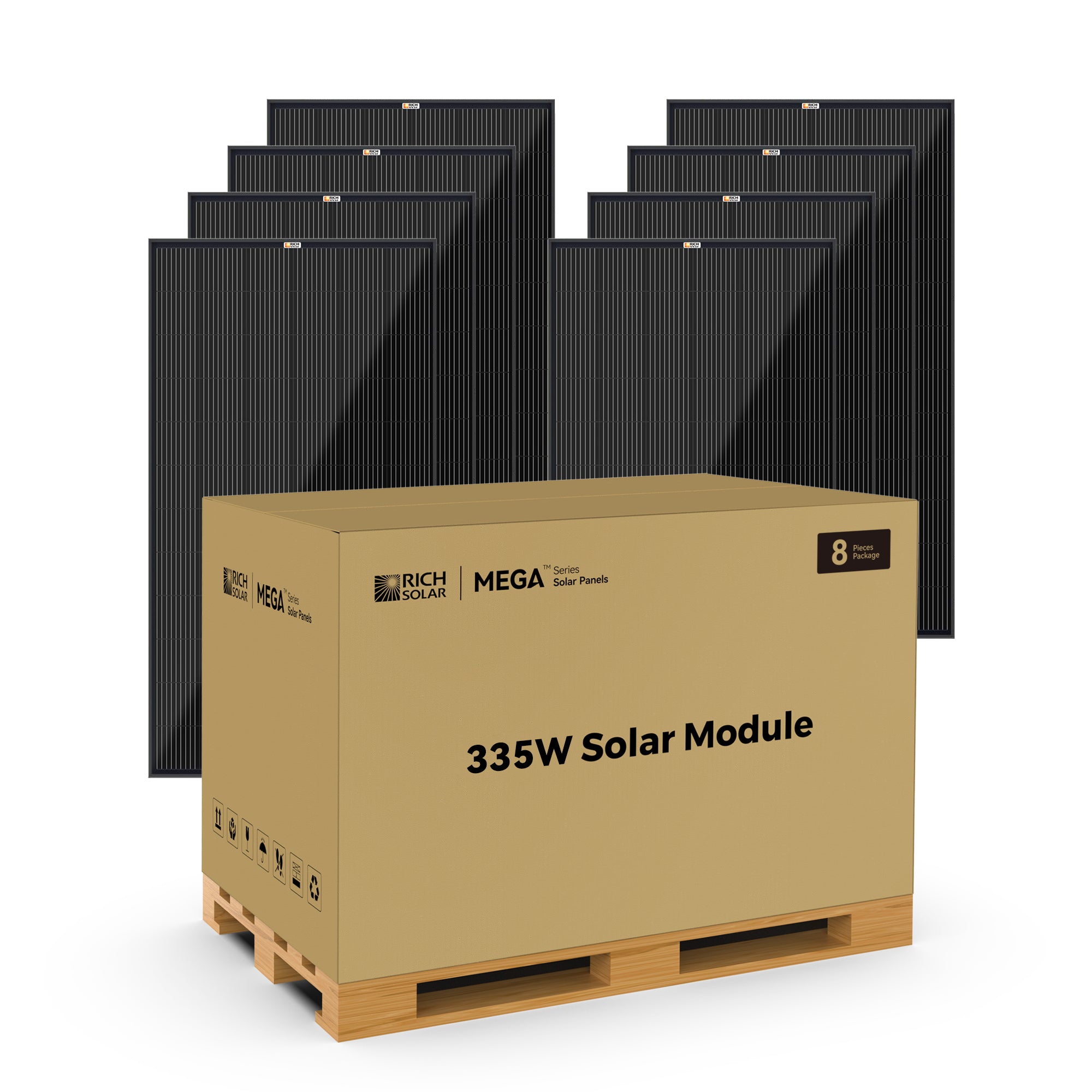 RICH SOLAR MEGA 335W Solar Panel – UL Certified for Grid-Tie & Off-Grid | Residential, Commercial, Agricultural | 25-Year Warranty