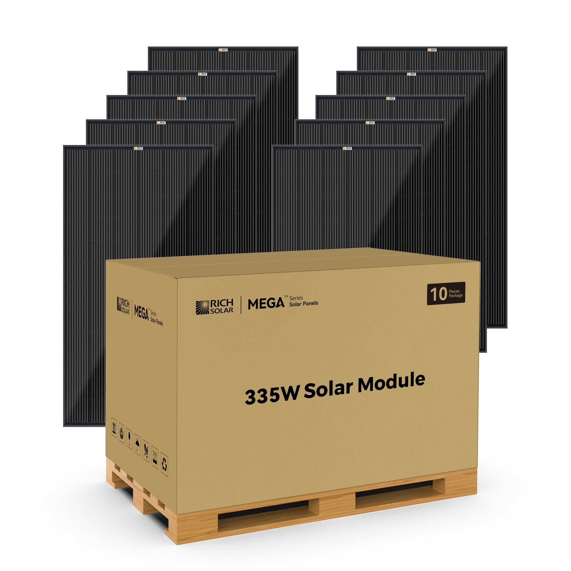 RICH SOLAR MEGA 335W Solar Panel – UL Certified for Grid-Tie & Off-Grid | Residential, Commercial, Agricultural | 25-Year Warranty