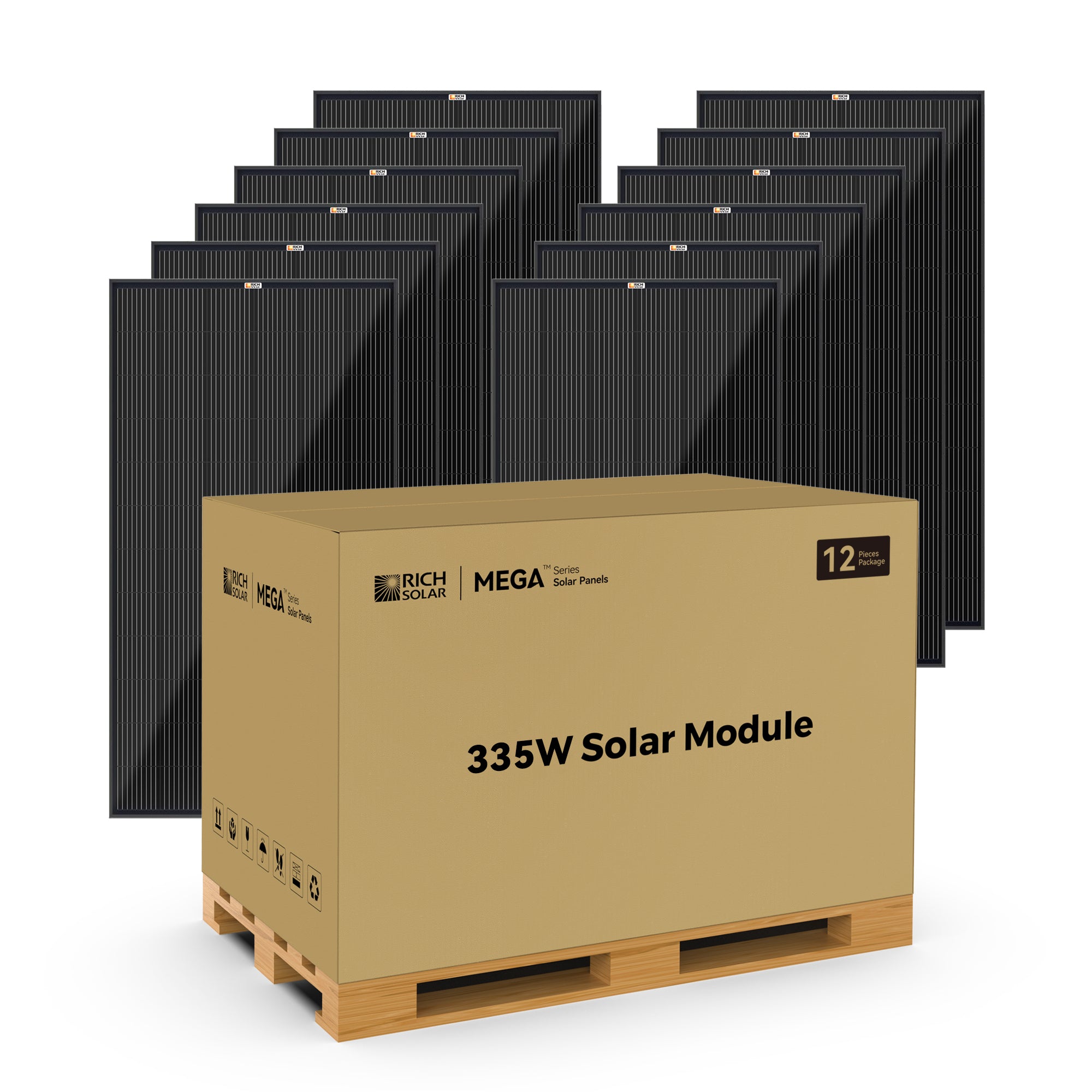 RICH SOLAR MEGA 335W Solar Panel – UL Certified for Grid-Tie & Off-Grid | Residential, Commercial, Agricultural | 25-Year Warranty