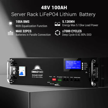 SunGoldPower 8000W Off-Grid Kit – 48V Inverter, 10.24kWh LiFePO4 Battery, 8×415W Solar Panels